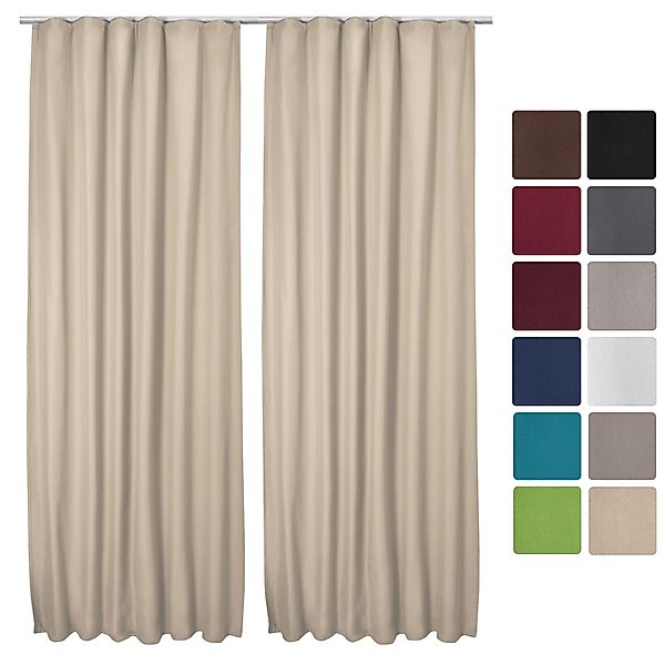 Beautissu Vorhang 2er Set Thermovorhang Gardine Creme Amelie TK, 140x245cm, günstig online kaufen