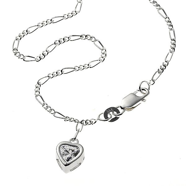 Zeeme Fußkette 925 Silber mit Herz-Anhänger günstig online kaufen