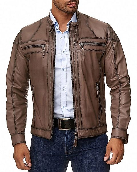 S&A Ledermoden Lederjacke Joel Stehkragen günstig online kaufen