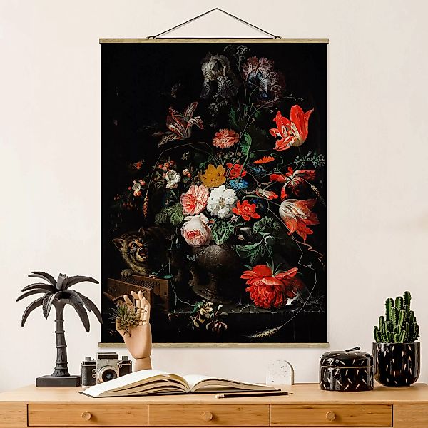 Stoffbild Blumen mit Posterleisten - Hochformat Abraham Mignon - Das umgewo günstig online kaufen