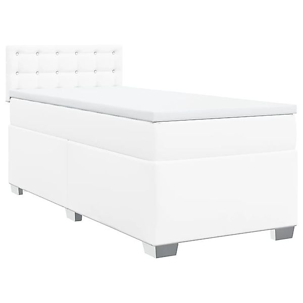 vidaXL Bett Boxspringbett mit Matratze Weiß günstig online kaufen