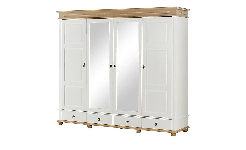 Drehtürenschrank Massivholz Fehmarn ¦ weiß ¦ Maße (cm): B: 252 H: 220 T: 62 günstig online kaufen