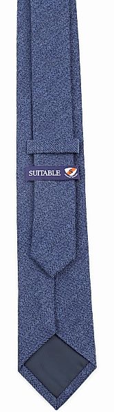 Suitable Krawatte Wolle/Seide Fischgrätenmuster Indigo - günstig online kaufen