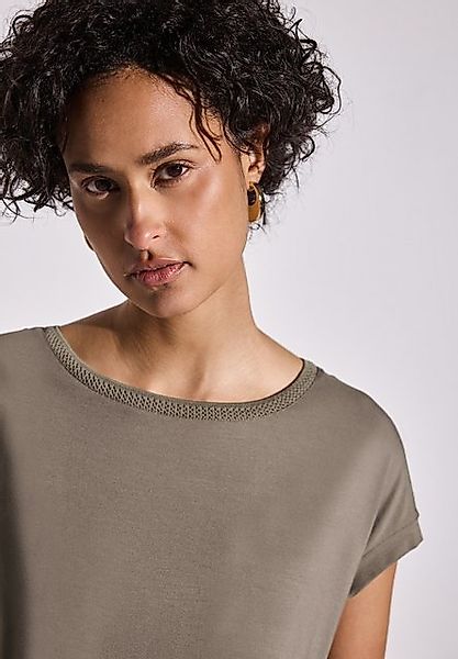STREET ONE T-Shirt, mit Dekortape und elastischem Saum günstig online kaufen