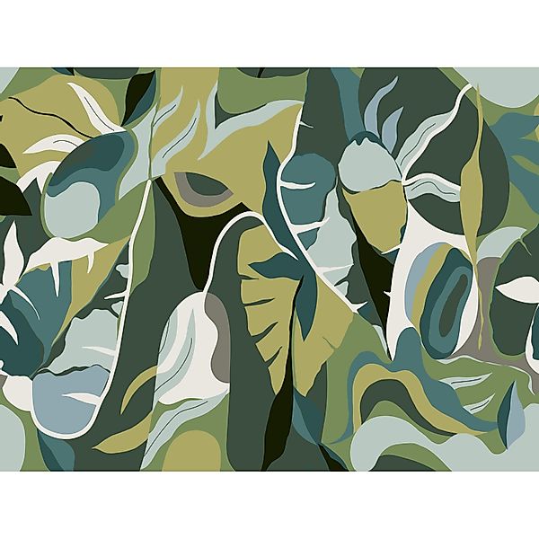 Rasch Digitaltapete Tropical House 688184 Modern Graphik Grün 3 m x 4 m günstig online kaufen