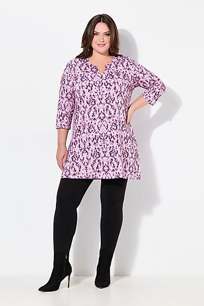 Ulla Popken Longshirt Longshirt A-Linie Tunika-Ausschnitt günstig online kaufen