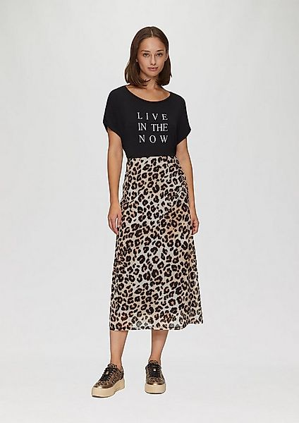 s.Oliver Maxirock Rock Mesh-Rock mit Raffdetail und Leo-Print günstig online kaufen