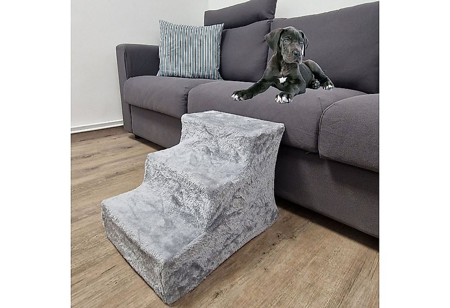 TRUTZHOLM Haustiertreppe Tiertreppe 3 Stufen 46x36x35 cm 75 kg Tragkraft Hu günstig online kaufen