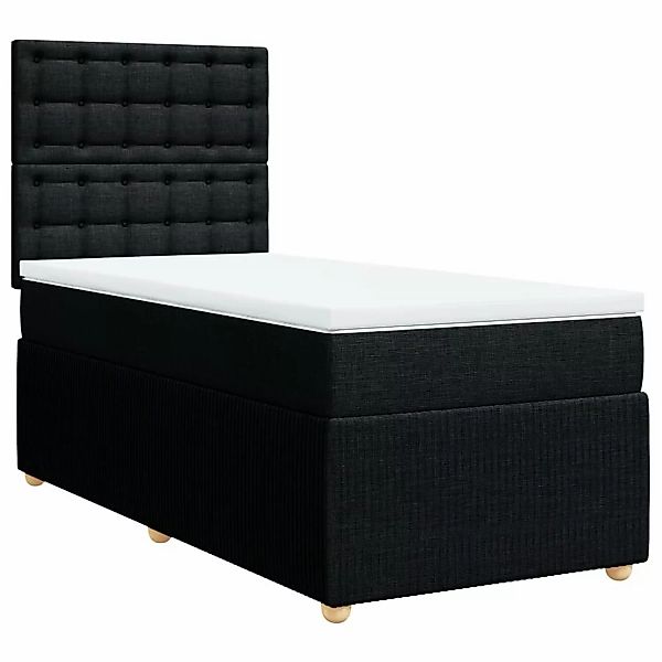 vidaXL Boxspringbett mit Matratze Schwarz 90x190 cm Stoff2103217 günstig online kaufen