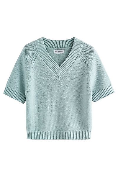 Next Strickpullover Kurzarm-Strickpulli mit V-Ausschnitt aus Lambswool (1-t günstig online kaufen