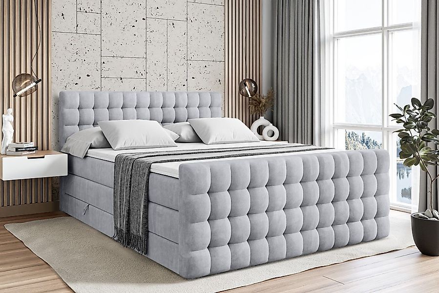 ALTDECOR Boxspringbett VIONE-Z KING (mit Matratze und Lattenrost Topper Pol günstig online kaufen