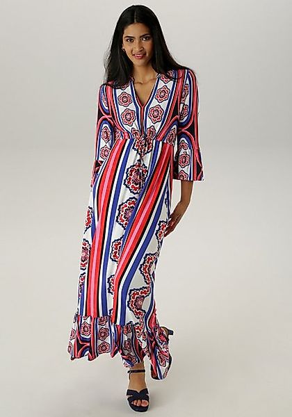Aniston SELECTED Maxikleid mit Volant an den 3/4-langen Ärmeln und am Saum günstig online kaufen
