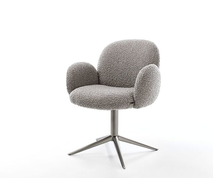 Drehstuhl Nube-Flex mit Armlehnen Chenille Rost Fußkreuz Graphit 360° drehb günstig online kaufen