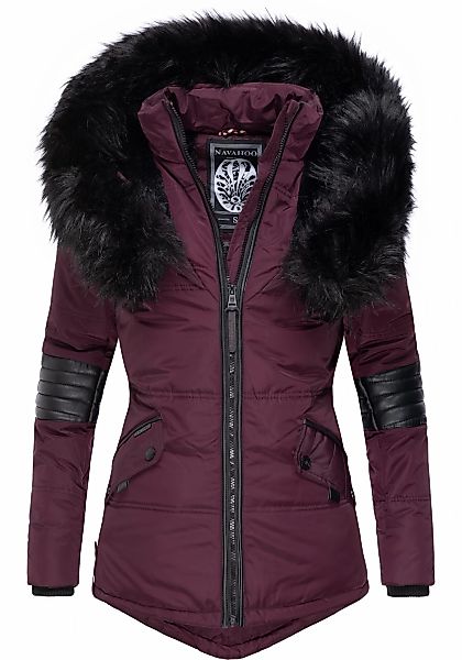 Navahoo Winterjacke "Nirvana", mit Kapuze, edle Steppjacke m. schwarzem Kun günstig online kaufen