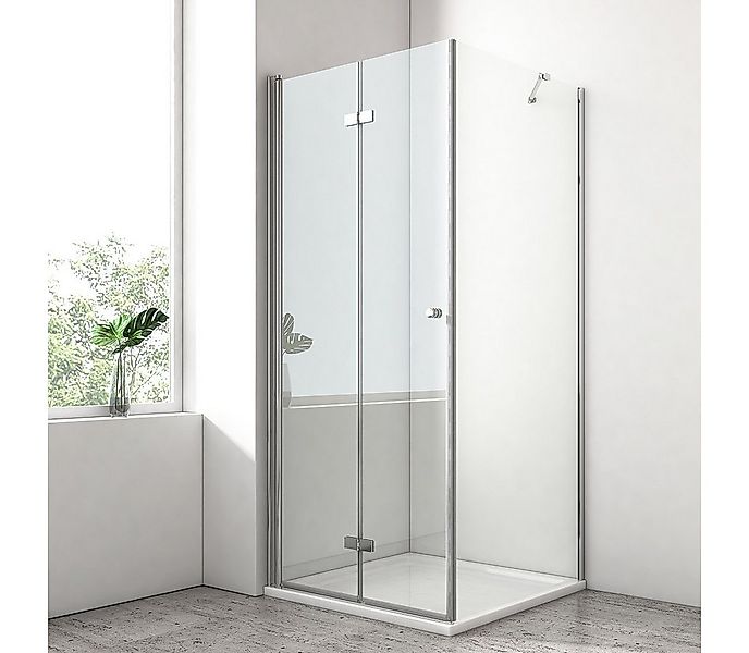 EMKE Eckdusche Duschkabine Eckeinstieg Duschtür Falttür mit Seitenwand H:18 günstig online kaufen