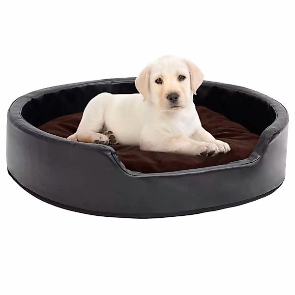 Hundebett Schwarz-braun 79x70x19 Cm Plüsch Und Kunstleder günstig online kaufen