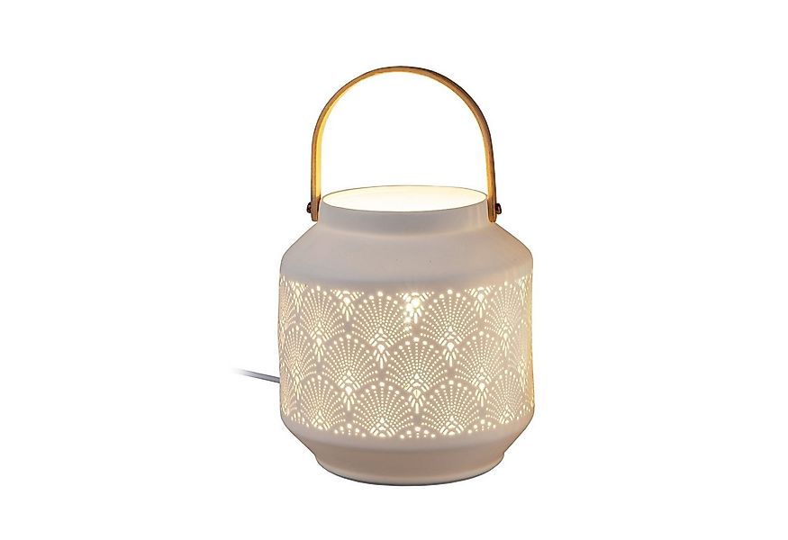 formano Tischleuchte Tischlampe Ø 18 x 24 cm Keramik Weiß, Ein-/Ausschalter günstig online kaufen