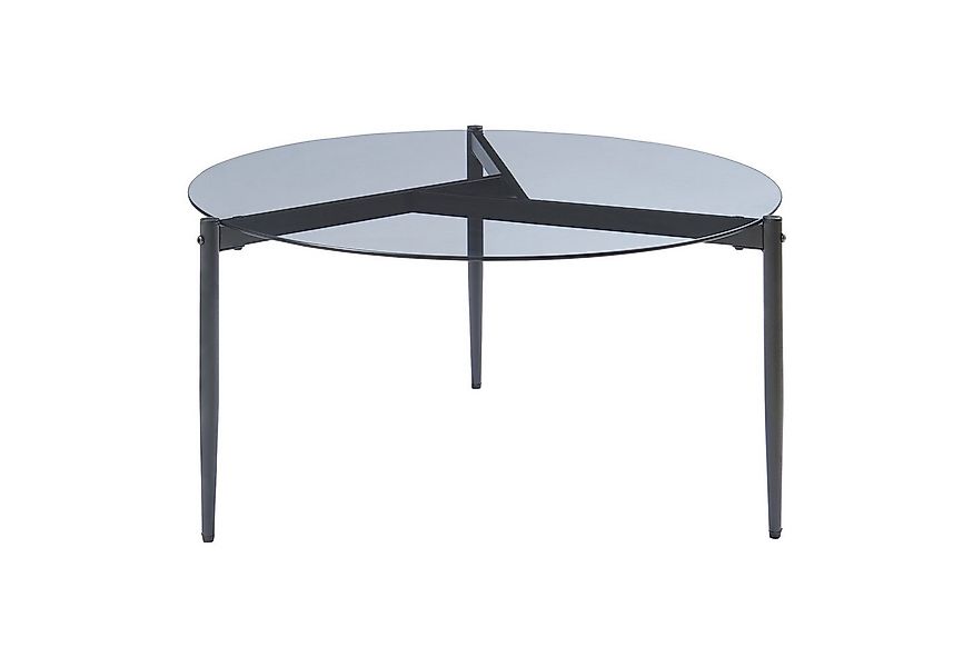 en.casa Couchtisch, »Ulökantaa« Ø80 x 40 cm rund Metallgestell Rauchglas, g günstig online kaufen