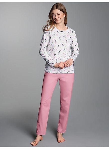 Trigema Schlafanzug "TRIGEMA Pyjama mit Katzenmotiv" 1 Stk. tlg. günstig online kaufen