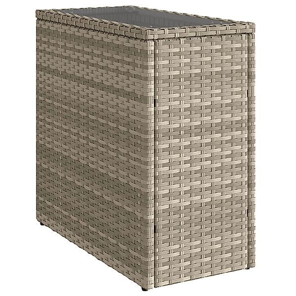 vidaXL Garten-Beistelltisch mit Glasplatte 58x27,5x55 cm Poly Rattan 366189 günstig online kaufen