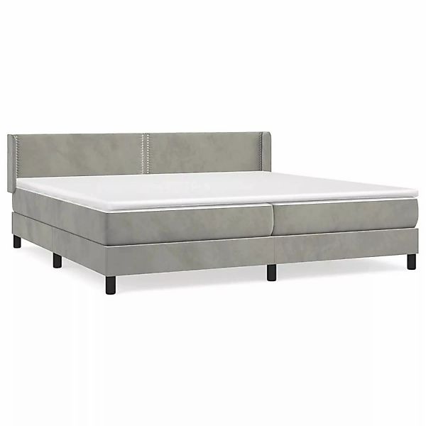 vidaXL Boxspringbett mit Matratze Hellgrau 200x200 cm Samt1376586 günstig online kaufen