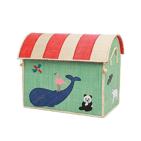 rice Aufbewahrungskorb Landhauskorb mittel Raffia-Bast Kinderzimmer günstig online kaufen