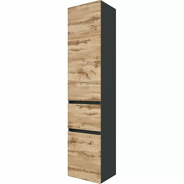 Held Möbel Hochschrank Bari 40 cm Wotaneiche-Graphitgrau günstig online kaufen