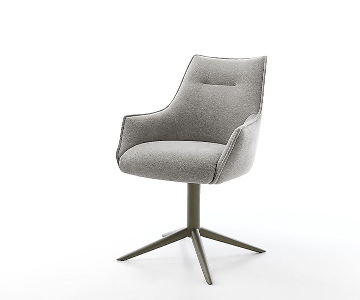 Drehstuhl Alja-Flex mit Armlehnen Strukturstoff Soft Grau Fußkreuz Effektfi günstig online kaufen