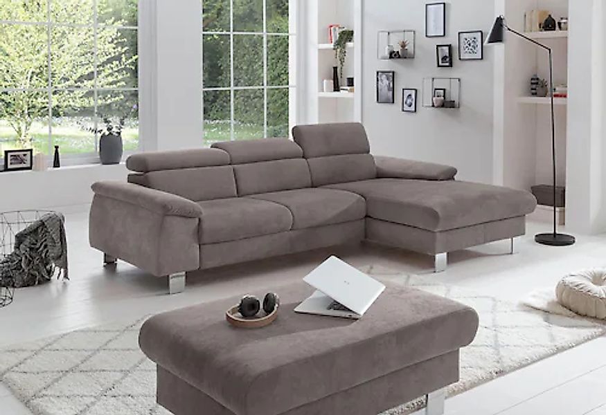 COTTA Ecksofa »Komaris L-Form, B: 244 cm« mit Kopfteilverstellung, optional günstig online kaufen