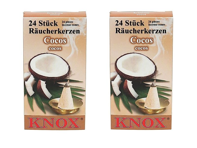 KNOX Duftkerze 2 Päckchen Räucherkerzen- Cocos - 24er Packung günstig online kaufen