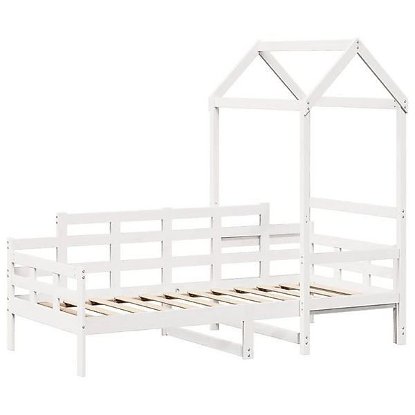 vidaXL Bett Tagesbett mit Dach Weiß 80x200 cm Massivholz Kiefer günstig online kaufen