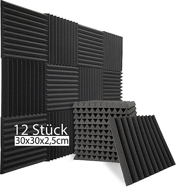 sunnypillow Akustikplatte 12er Set Akustikschaumstoff Schalldämmmatten günstig online kaufen