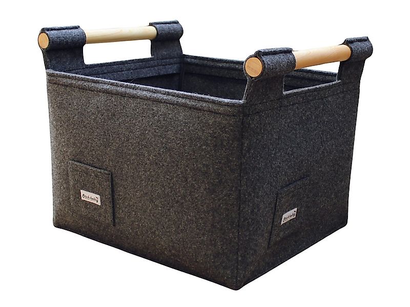 Stich-haltig Kaminholzkorb Kaminholzkorb mit Holzgriffen L günstig online kaufen