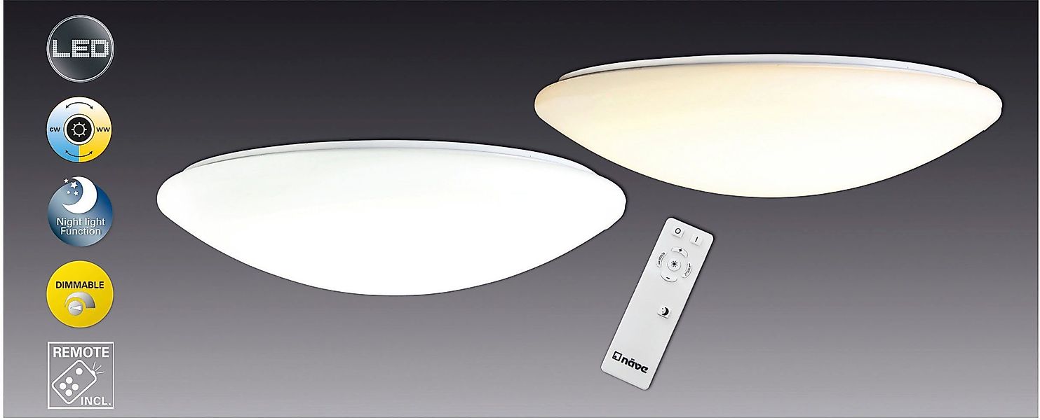 näve LED Deckenleuchte Sydney, Dimmfunktion, Memoryfunktion, günstig online kaufen