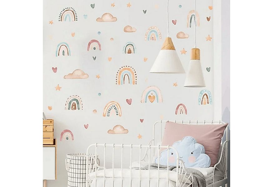 Montegoni Wandtattoo 3 Bögen Kinder Wandsticker (Wandaufkleber mit Regenbog günstig online kaufen