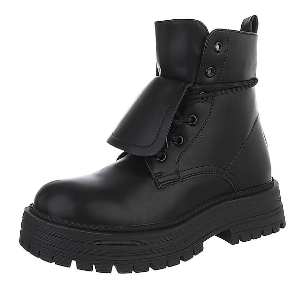 Ital-Design Stylische Damen-Schnürboots mit praktischem Klappdesign günstig online kaufen