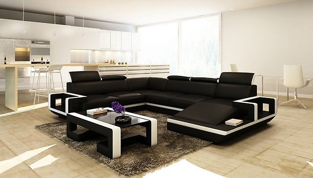 JVmoebel Ecksofa Wohnlandschaft Couch Polster Eck Garnitur Ledersofa Big So günstig online kaufen
