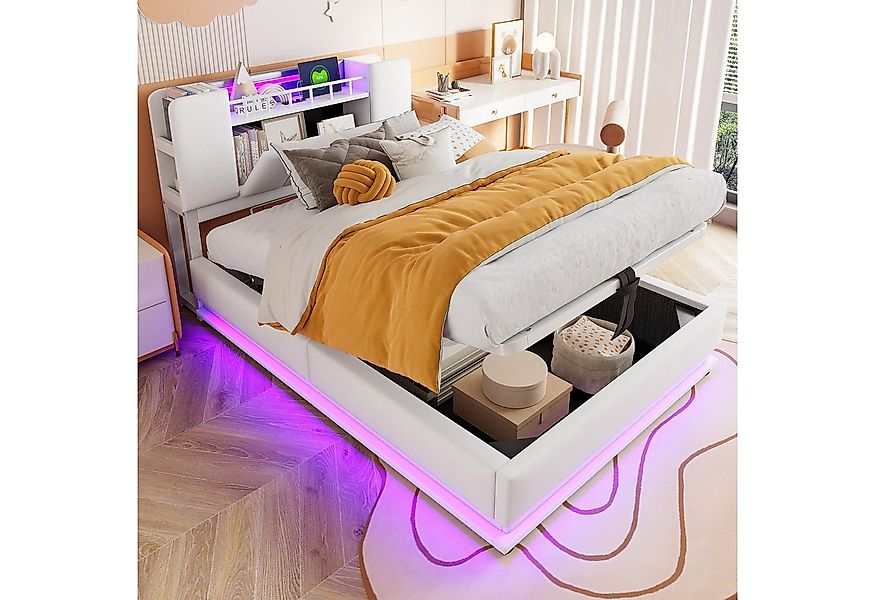 STILVORA Polsterbett mit Matratze,90x200Stauraumbett Kinderbett mit Kopftei günstig online kaufen