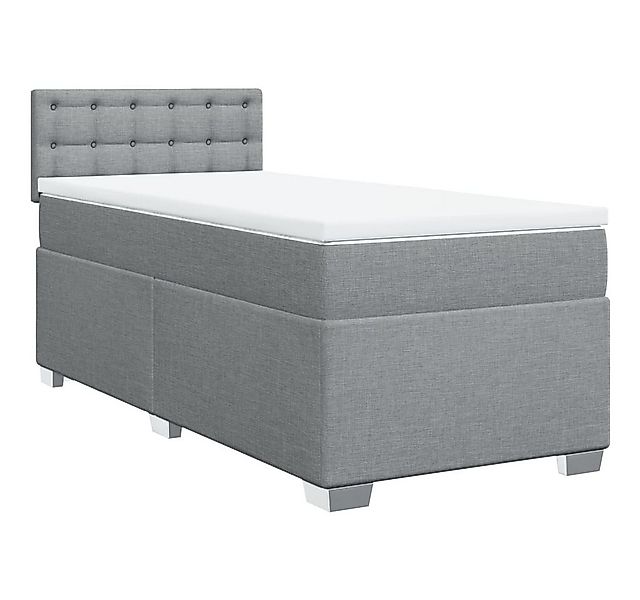 vidaXL Bett Boxspringbett mit Matratze Hellgrau 90x200 cm Stoff günstig online kaufen