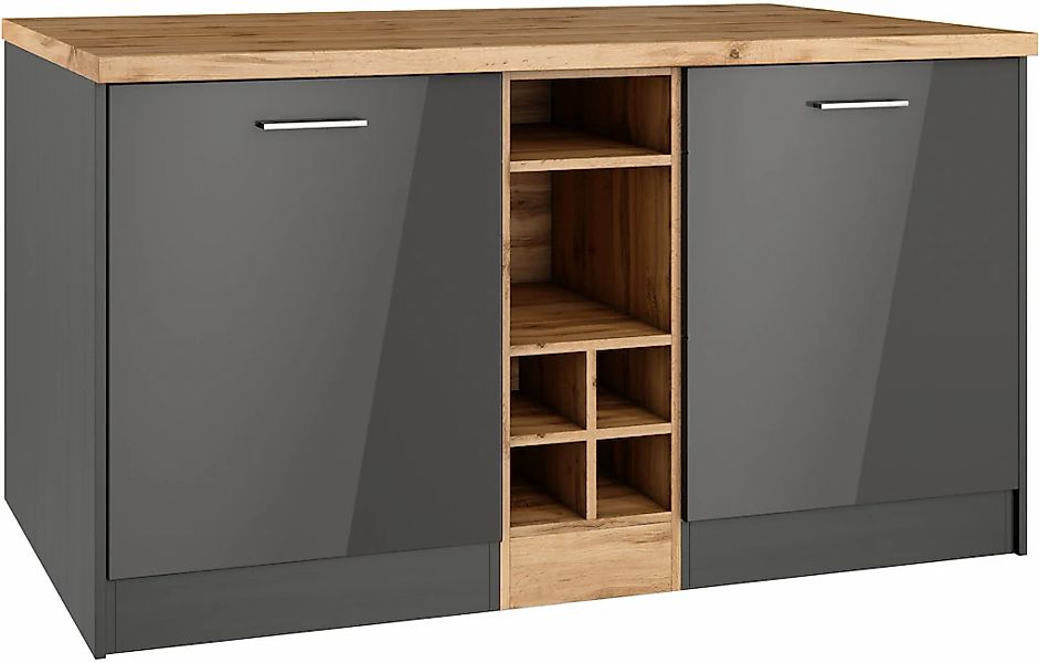 KOCHSTATION Kücheninsel "KS-Milan", Stellmaß 153/100 cm, viel Stauraum, Leb günstig online kaufen