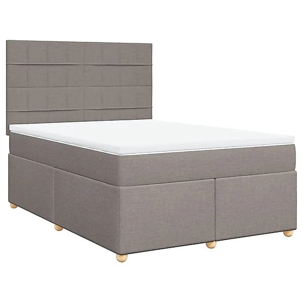 vidaXL Boxspringbett mit Matratze Taupe 140x190 cm Stoff 3293579 günstig online kaufen