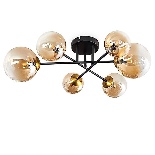 hofstein Deckenleuchte Deckenlampe aus Metall/Glas in günstig online kaufen