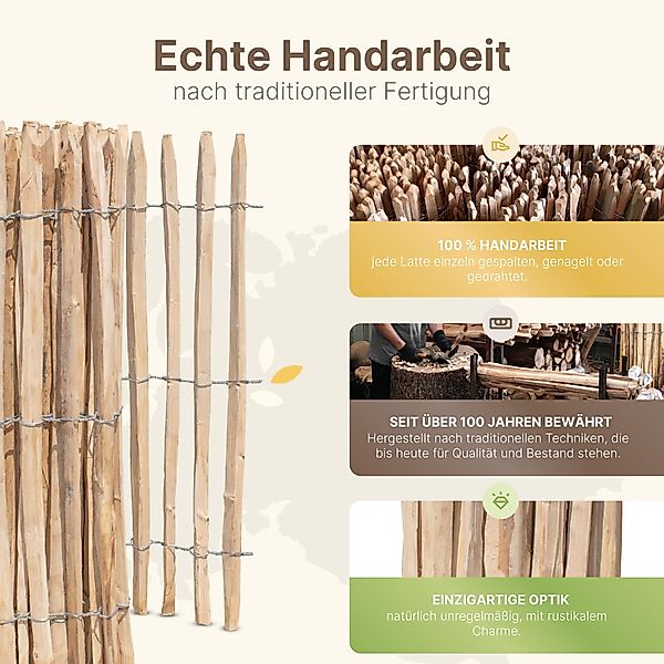 STILTREU Staketenzaun Franz. Premium Staketenzaun Kastanie günstig online kaufen