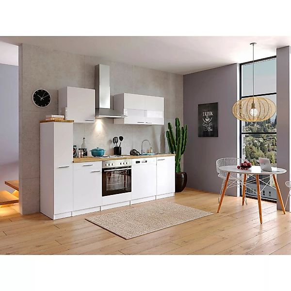 Respekta Küchenzeile KB250WW 250 cm Weiß günstig online kaufen