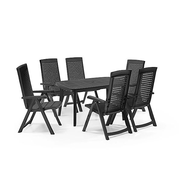 Shaf Milano 7-tlg. Outdoor-Essgruppe, Anthrazit günstig online kaufen