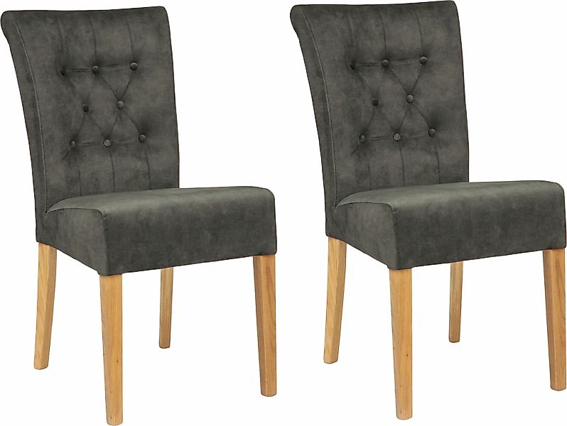 Home affaire Polsterstuhl "Queen" (Set) 2 Stk.Esszimmerstuhl mit Knopfheftu günstig online kaufen