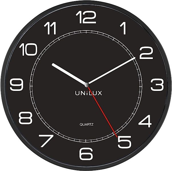 unilux Uhr Wanduhr Mega Kunststoff 57,5 cm schwarz günstig online kaufen