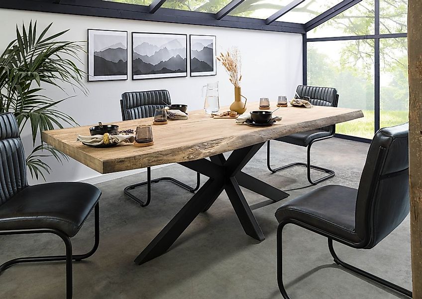 Massivmoebel24 Baumkantentisch FREEFORM (200x100x77 Mango, Baumkantentisch günstig online kaufen
