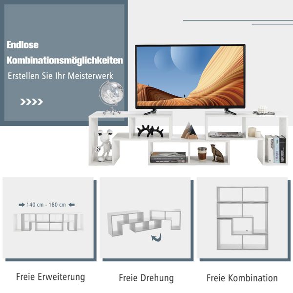 COSTWAY TV-Schrank Eckregal 3-teilig, ausziehbar, frei günstig online kaufen