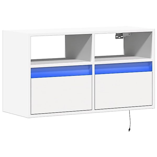 vidaXL TV-Wand TV-Wandschrank mit LED-Beleuchtung Weiß günstig online kaufen